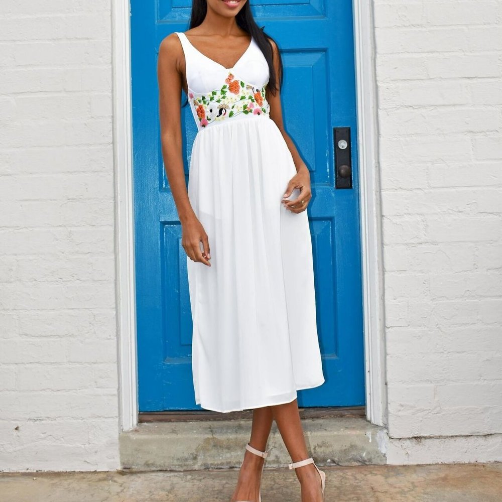 NWT Clover Canyon Maxi Bustier Floral Neoprene Dress